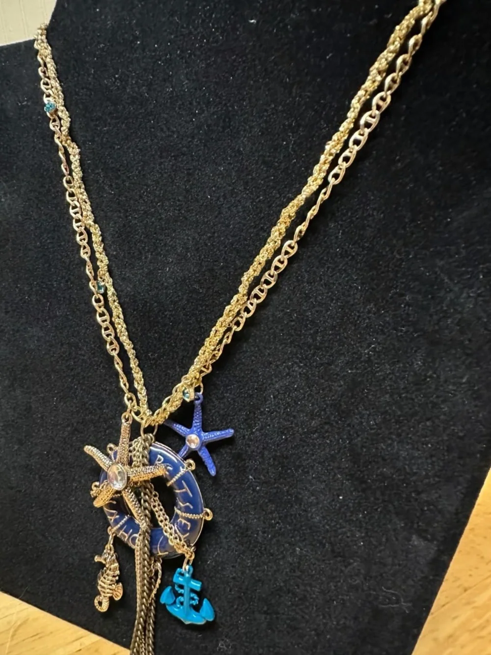 Betsey Johnson Life Preserver Nautical Necklace - Picture 3 of 7